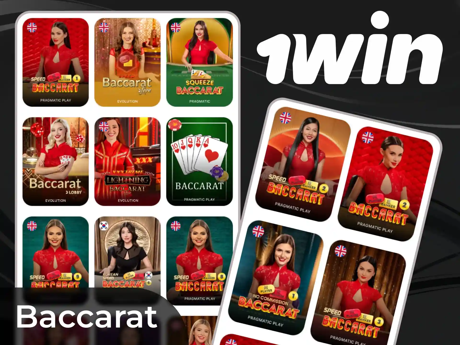 Jogue bacará e outros jogos de cartas no cassino online 1win.